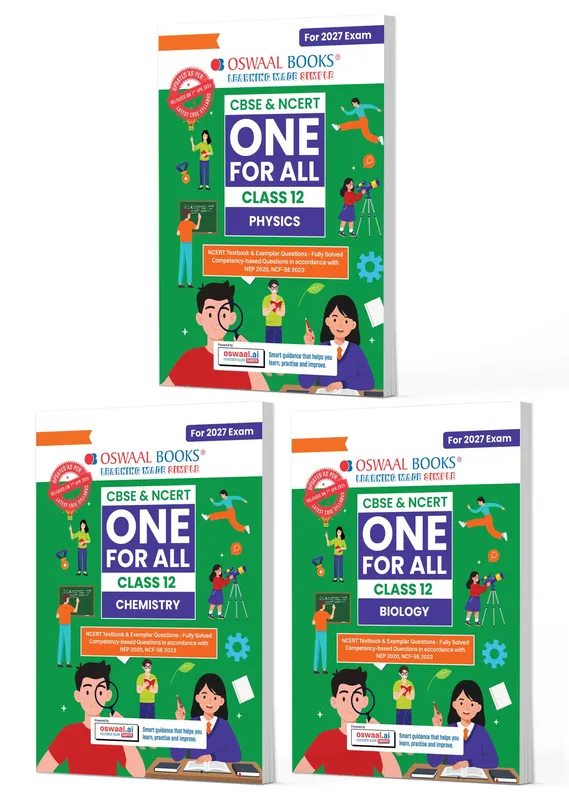 CBSE & NCERT One for All Class 12 Set of 3 Books Physics, Chemistry and Biology | For 2027 Board Exams