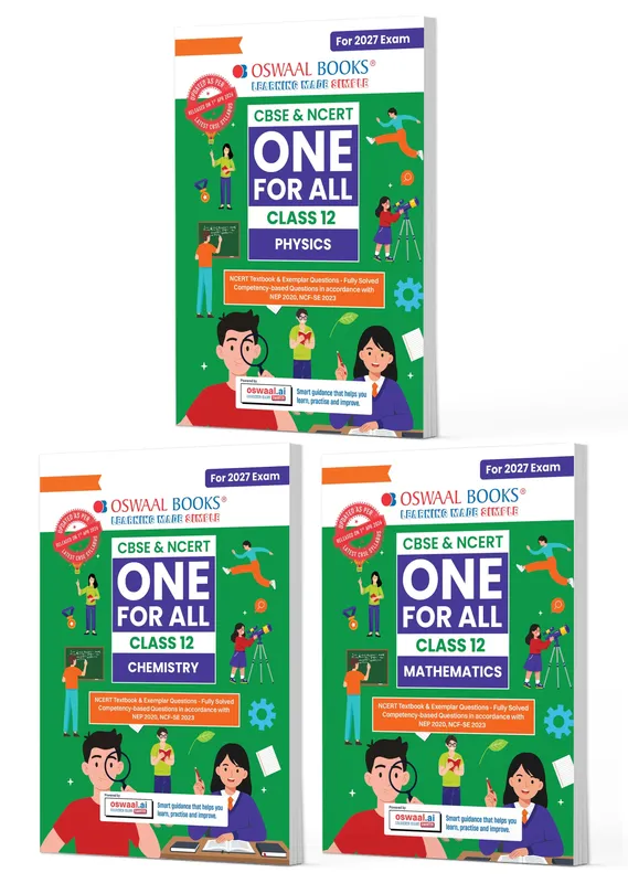 CBSE & NCERT One for All Class 12 Set of 3 Books Physics, Chemistry and Maths | For 2027 Board Exams
