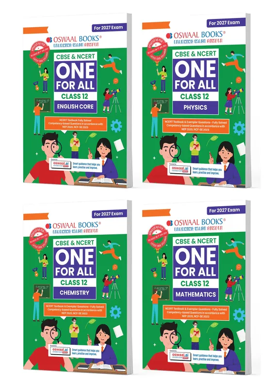 CBSE & NCERT One For All Class 12 | English | Physics |Chemistry | Mathematics (Set Of 4 Books) For 2027 Board Exam