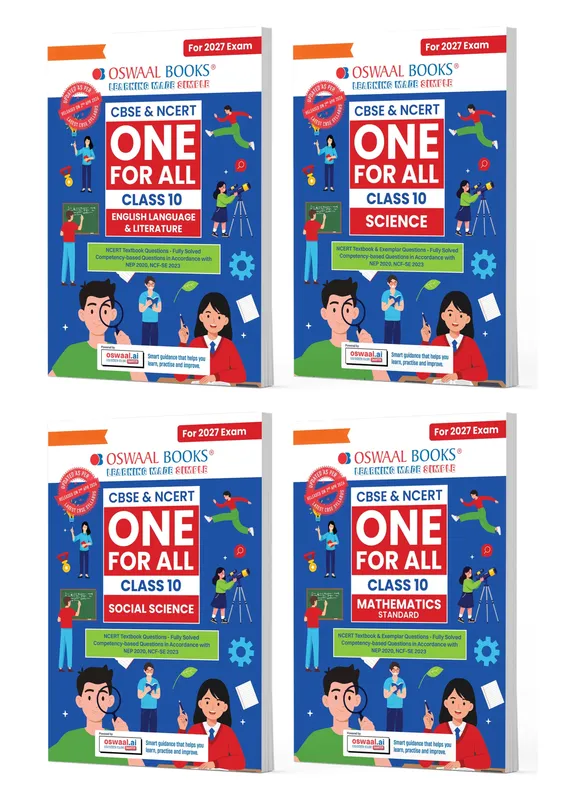 CBSE & NCERT One For All Class 10 | English | Science | Social Science & Mathematics Standard| With Topic Wise Notes (Set Of 4 Books) For 2027 Board Exam