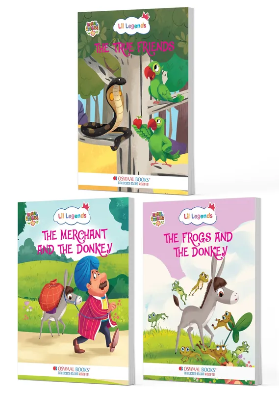 Lil Legends Moral Stories Friendship and Life Lessons Set of 3 Story Books for Kids Age 2-5 Years - The True Friends, Merchant and the Donkey and More | Illustrated Stories for Honesty and Teamwork