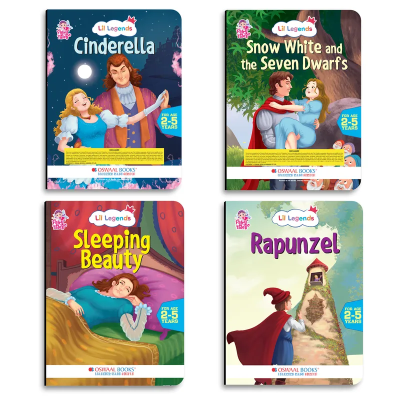 Lil Legends Fairy Tales Princess Classics Set of 4 Story Books for Kids Age 2-5 Years - Cinderella, Snow White and the Seven Dwarfs, Sleeping Beauty and Rapunzel | Illustrated Bedtime Stories