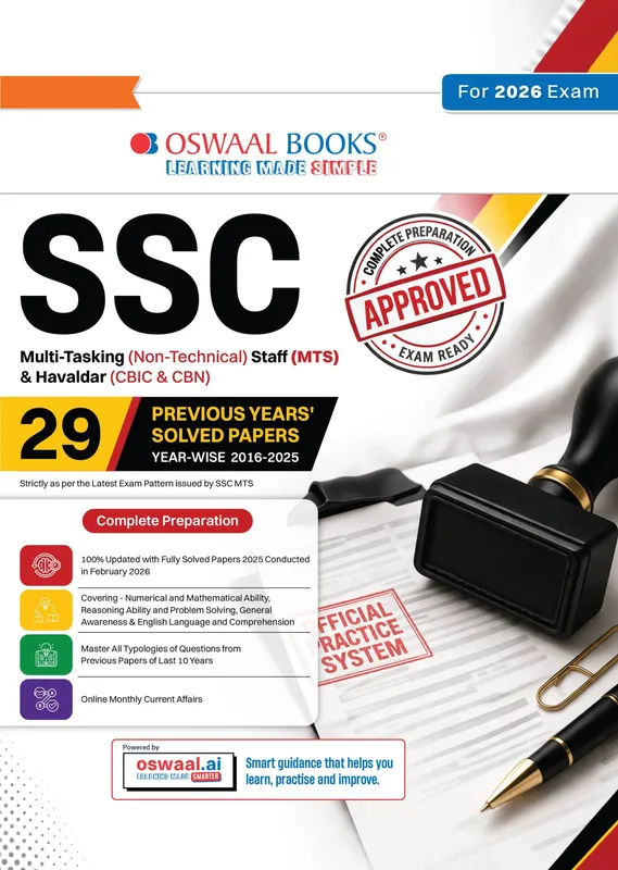 SSC MTS & Havaldar 29 Previous Years Solved Papers English Medium | 2900+ Questions + 2 Sample Papers | CBIC & CBN Year-wise 2016-2025 | For 2026 Exam
