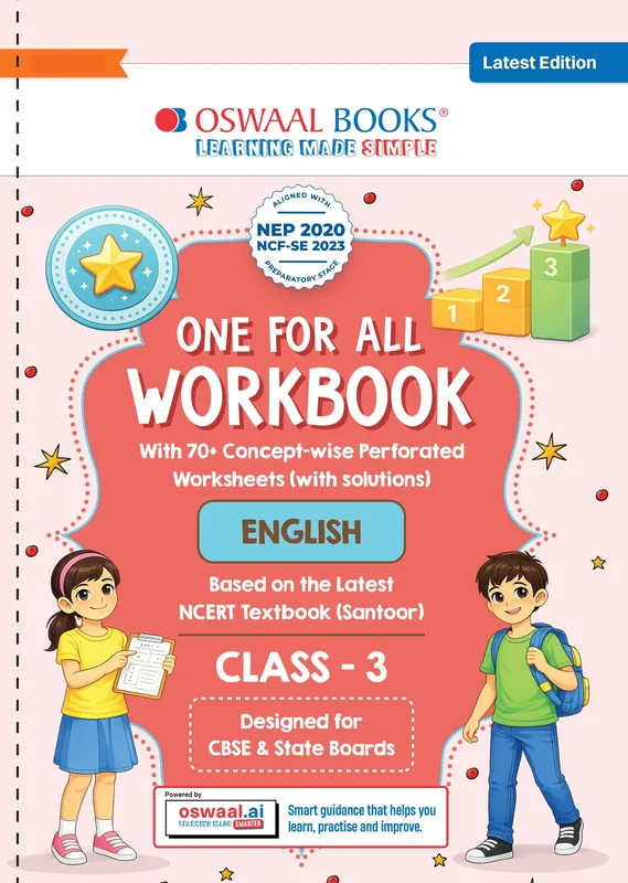 One for All Workbook Class 3 English | 70+ Concept-wise Perforated Worksheets | Based on NCERT Santoor | NEP 2020 & NCF 2023 Aligned | For CBSE & State Boards | Builds Concept Clarity & Scientific Skills