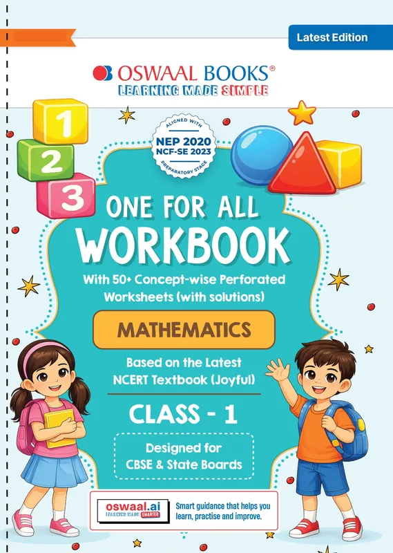 One for All Workbook Class 1 Mathematics | 50+ Concept-wise Perforated Worksheets | Based on NCERT Joyful | NEP 2020 & NCF 2023 Aligned | For CBSE & State Boards | Builds Concept Clarity & Scientific Skills