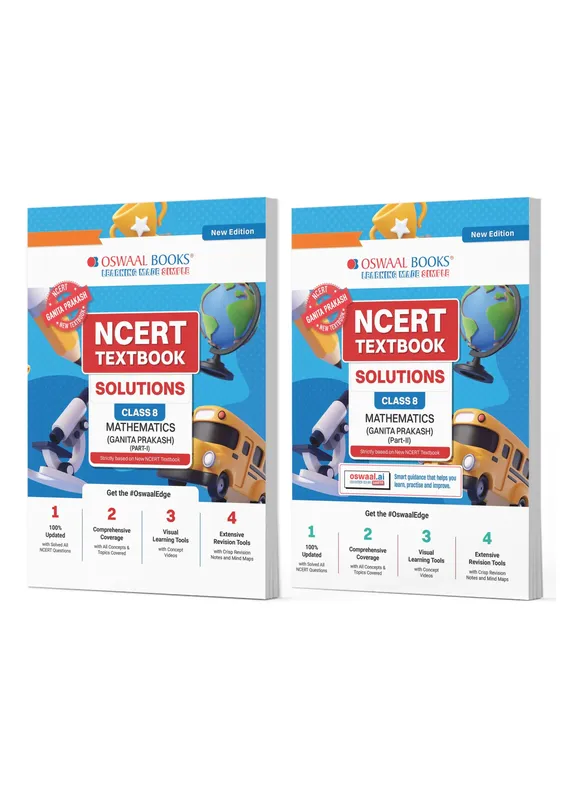 CBSE Class 8 NCERT Textbook Solutions Class 8 Mathematics (Ganita Prakash) Part-1 & Part-2 | Set of 2 Books | For Latest Exam