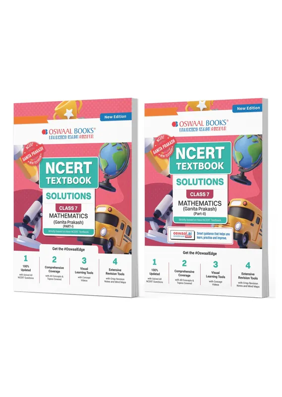 CBSE Class 7 NCERT Textbook Solutions Class 7 Mathematics (Ganita Prakash) Part-1 & Part-2 | Set of 2 Books | For Latest Exam