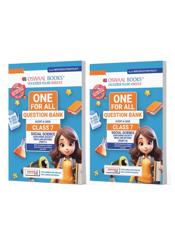 One For All Question Banks NCERT & CBSE Class 7 (Set of 2 Books) Social Science Part-1 & Part-2 (For Latest Exam)