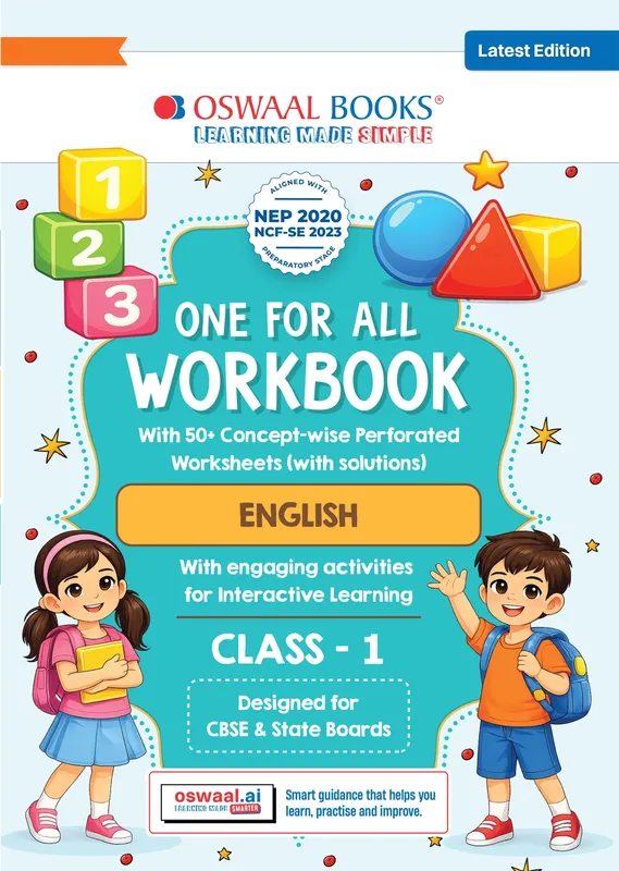 One for All Workbook Class 1 English | 50+ Concept-wise Perforated Worksheets | Based on NCERT Mridang | NEP 2020 & NCF 2023 Aligned | For CBSE & State Boards | Builds Concept Clarity & Scientific Skills