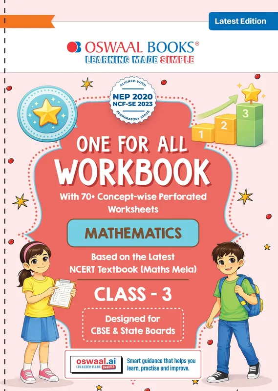 One for All Workbook Class 3 Mathematics | 70+ Concept-wise Perforated Worksheets | Based on NCERT Maths Mela | NEP 2020 & NCF 2023 Aligned | For CBSE & State Boards | Builds Concept Clarity & Scientific Skills