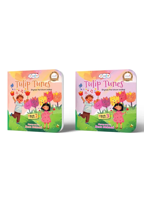 Lil Legends Tulip Tunes, Rhymes That Bloom Smiles Book 2 and 3 | Set of 2 Poem Books for Kids | Phonemic Awareness, Reading Readiness and Fun Activities | For Age 4+