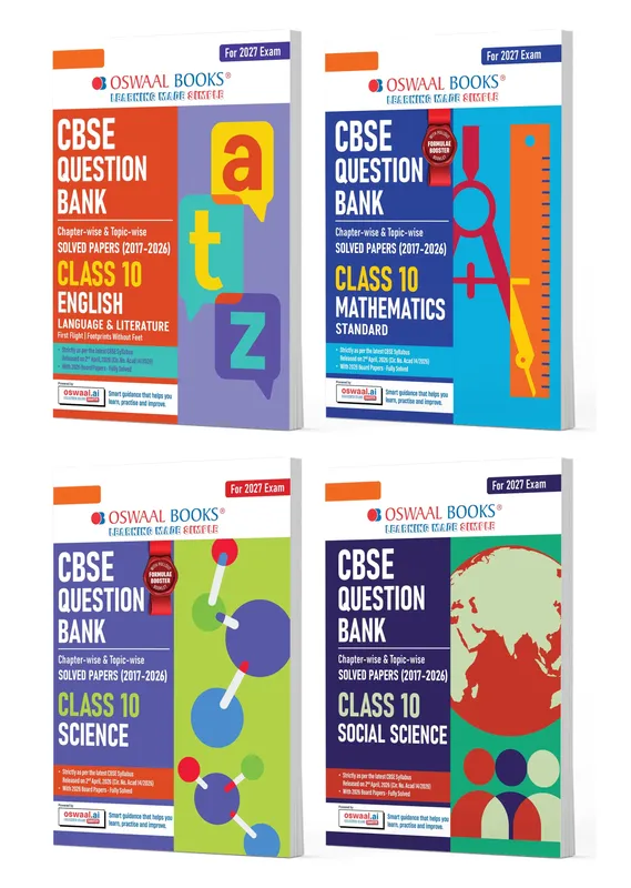 CBSE Question Bank English | Maths Standard | Science | Social Science (Set of 4 Books) For Class 10 Chapter-wise and Topic-wise SOLVED PAPERS With Mind Maps & Revision Notes For 2027 Exam