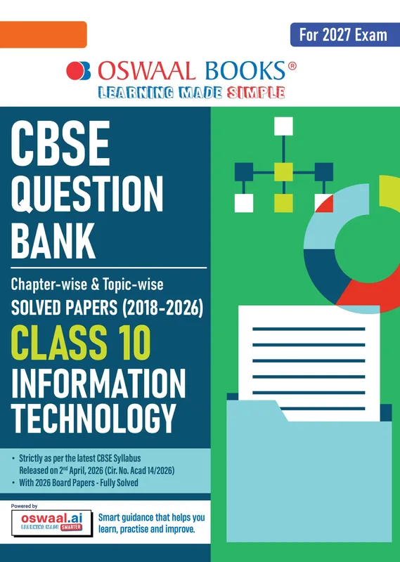 CBSE Class 10 Information Technology Question Bank | Chapter & Topic-wise Solved Papers (2017-2026) | Based on Latest Syllabus (April 2026) | Includes 2026 Papers | For 2027 Exam