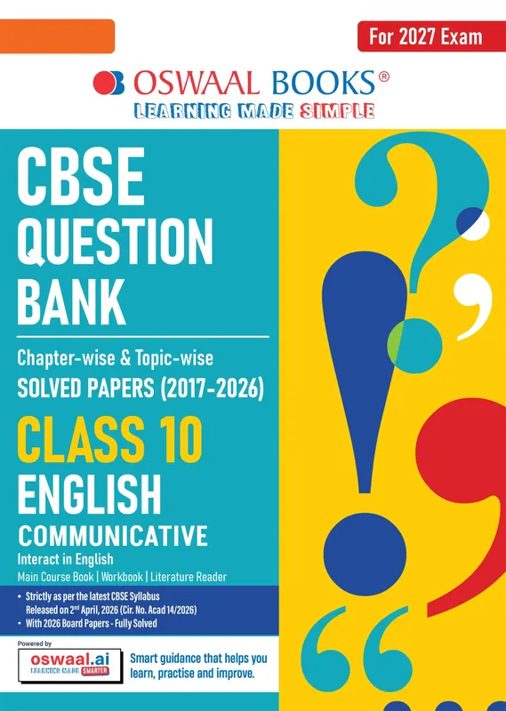 CBSE Class 10 English Communicative Question Bank | Chapter & Topic-wise Solved Papers (2017-2026) | Based on Latest Syllabus (April 2026) | Includes 2026 Papers | For 2027 Exam