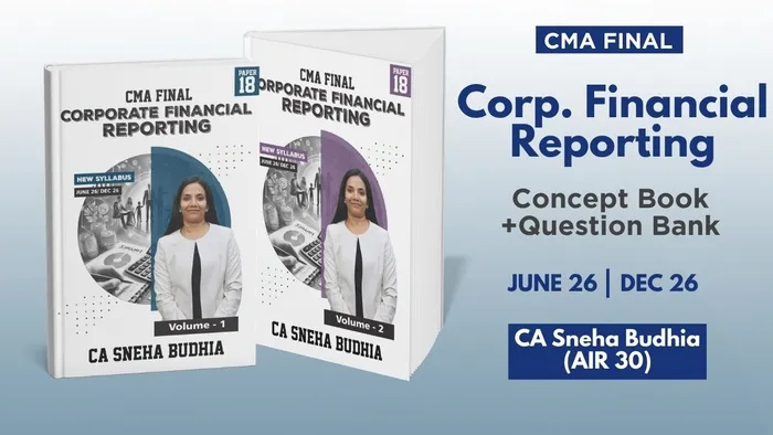 CMA Final CFR Books Set By CA Sneha Budhia