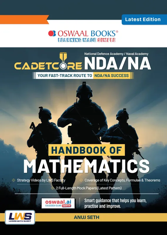 CadetCore NDA/NA Mathematics Handbook English Medium | Maths Revision Notes & Mind Maps | Complete Syllabus Quick Revision for NDA/NA | For 2026-27 Exams