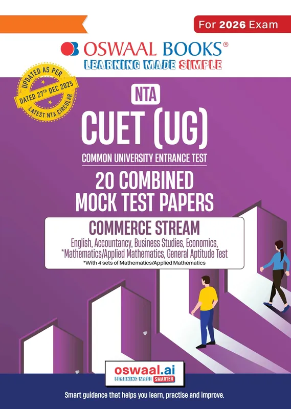 NTA CUET (UG) 20 Combined Mock Test Papers | Commerce Stream (English, Accountancy, Business Studies, Economics, Maths, General Aptitude Test) For 2026 Exam | With New Syllabus & Pattern Released on 27 December 2025