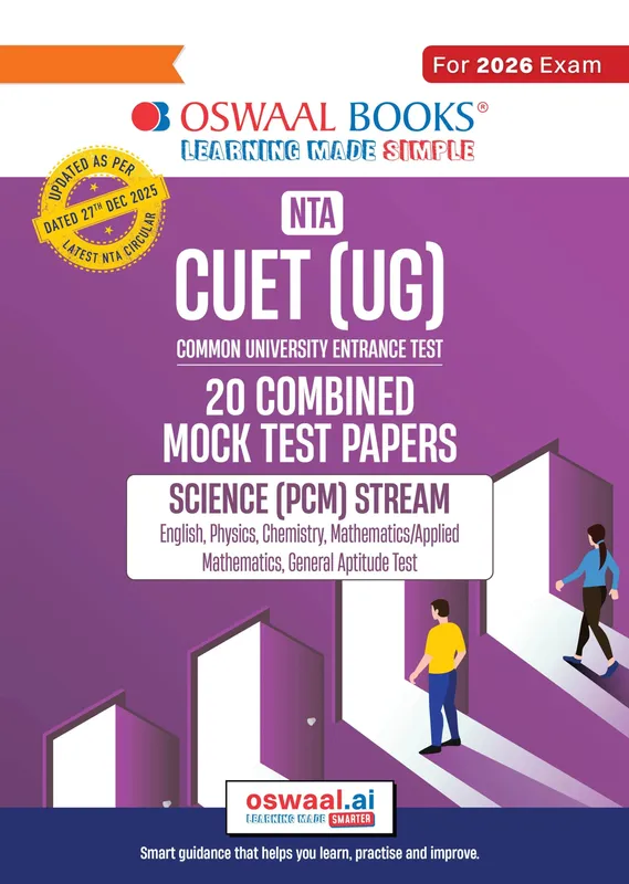 NTA CUET (UG) 20 Combined Mock Test Papers | Science PCM Stream (English, Physics, Chemistry, Maths, General Aptitude Test) For 2026 Exam | With New Syllabus & Pattern Released on 27 December 2025