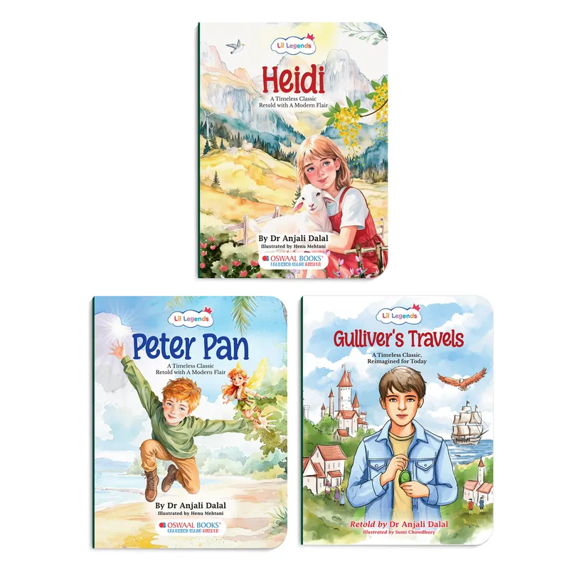 Lil Legends Timeless Classics Re-Imagined for Today | Set of 3 Story Books | Heidi, Peter Pan and Gulliver's Travels | Vocabulary, Imagination and Value Booster Stories | For Age 7+ f