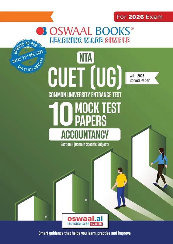 NTA CUET (UG) 10 Mock Test Papers Accountancy For 2026 Exam (Section-II) (as per latest 27 Dec., notification) | 500+ MCQs for Practice | Includes 2025 Paper- fully solved | With Oswaal AI