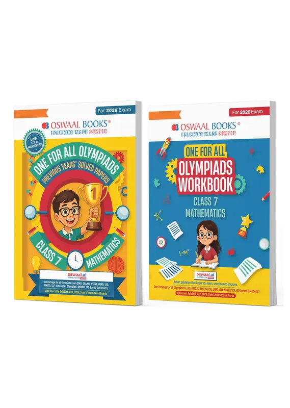 One For All Olympiads Class 7 Maths Prep-Guide | Chapter-wise Previous Years' Solved Papers + Workbook (Set of 2 Books) | Questions for SOF IMO & Other Olympiad Exams 2026