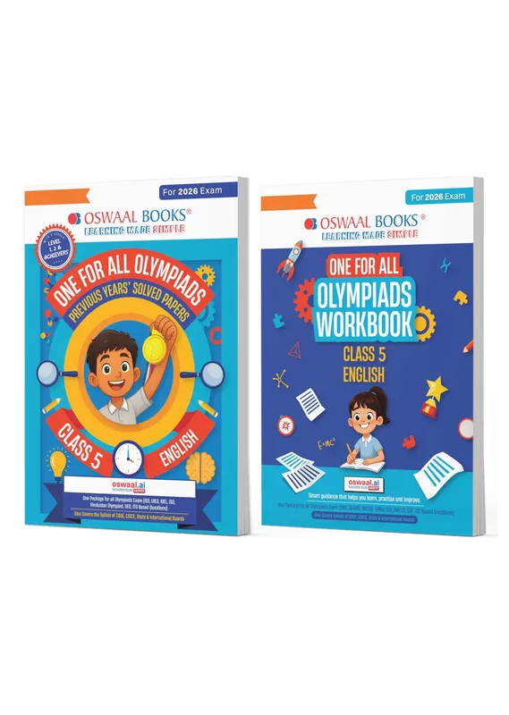 One For All Olympiads Class 5 English Prep-Guide, Chapter-wise Previous Years' Solved Papers + Workbook (Set of 2 Books) | Questions for SOF IEO & Other Olympiad Exams 2026