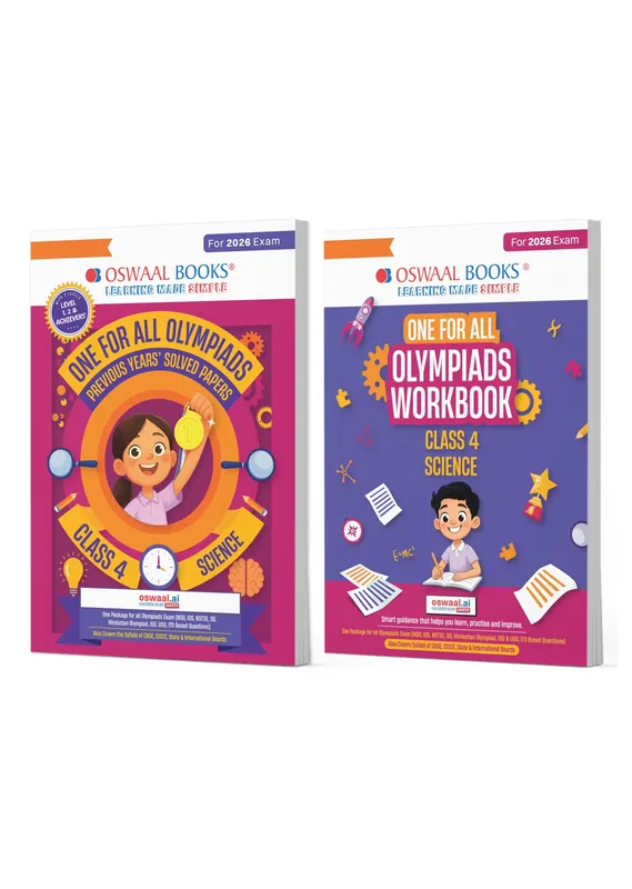 One For All Olympiads Class 4 Science Prep-Guide | Chapter-wise Previous Years' Solved Papers+ Workbook (Set of 2 Books) | Questions for SOF NSO & Other Olympiad Exams 2026