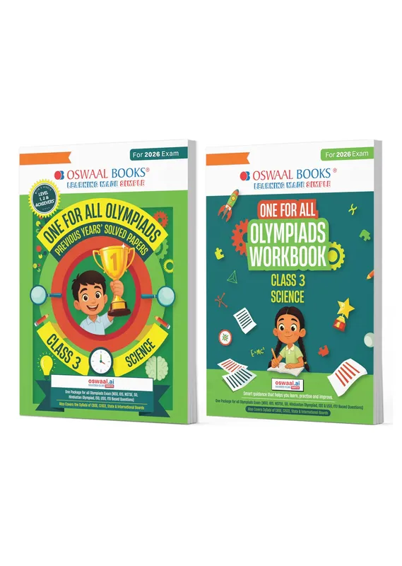 One For All Olympiads Class 3 Science Prep-Guide | Chapter-wise Previous Years' Solved Papers+ Workbook (Set of 2 Books) | Questions for SOF NSO & Other Olympiad Exams 2026