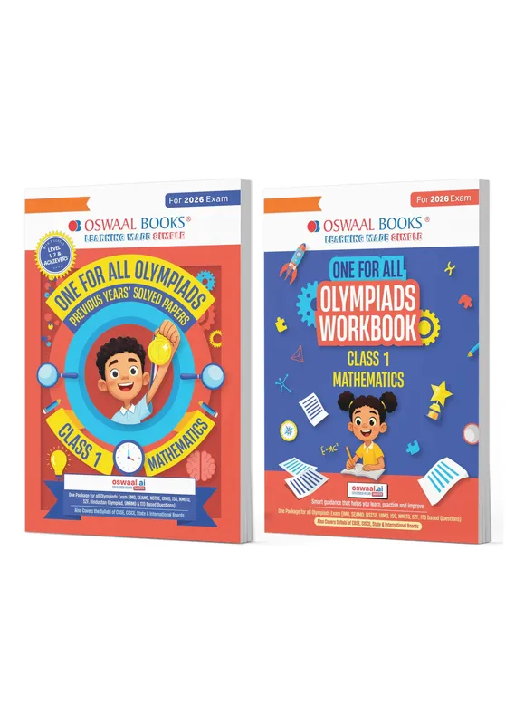 One For All Olympiads Class 1 Maths Prep-Guide | Chapter-wise Previous Years' Solved Papers + Workbook (Set of 2 Books) | Questions for SOF IMO & Other Olympiad Exams 2026