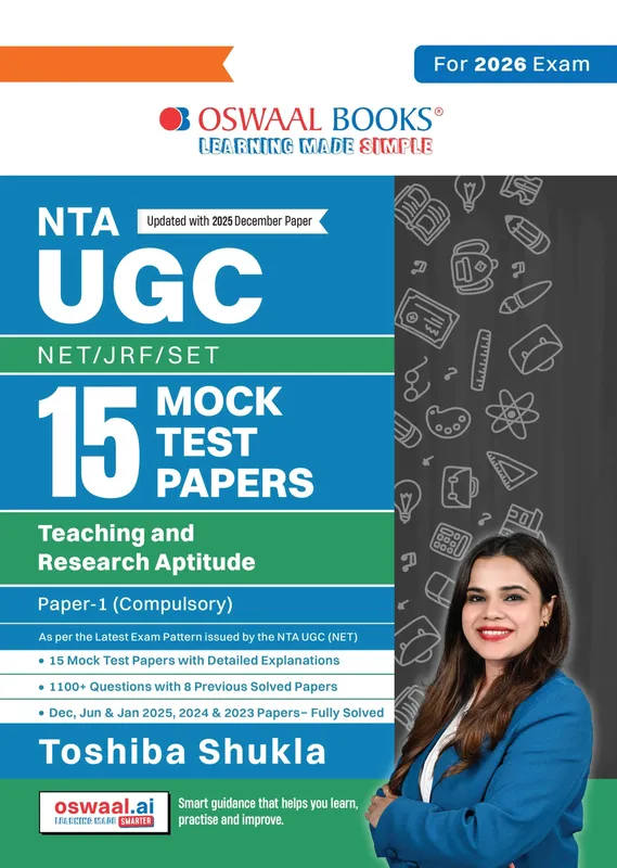 NTA UGC NET / JRF / SET Paper-1 | 15 Mock Test Papers | Teaching & Research Aptitude (Compulsory) | (For 2026 Exam)