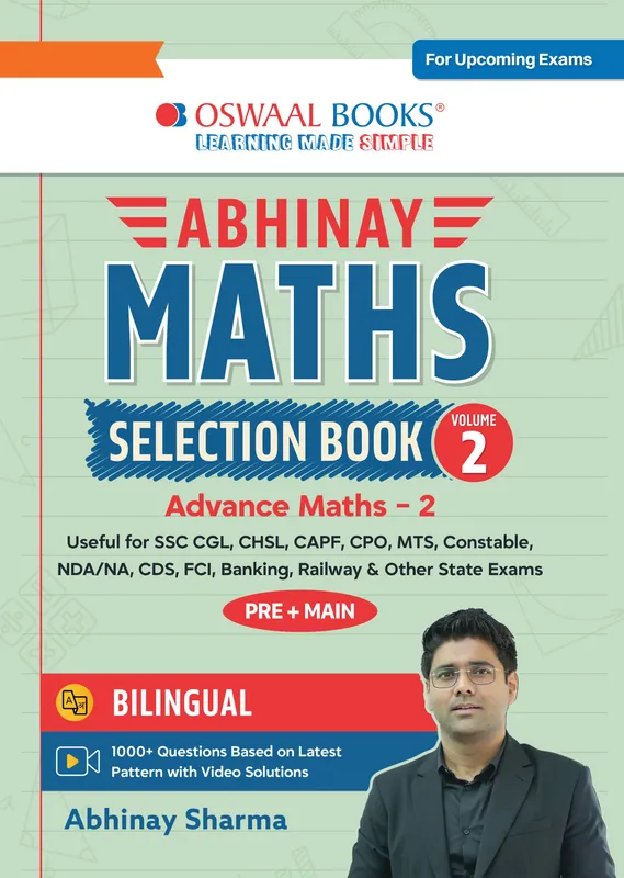 Abhinay Maths Selection Book-Vol. 2 Bilingual for SSC CGL, CHSL, CAPF & All Govt Exams Concept Based Qs with Video Solutions | Algebra, Trigonometry, Height & Distance (For Latest Exam)