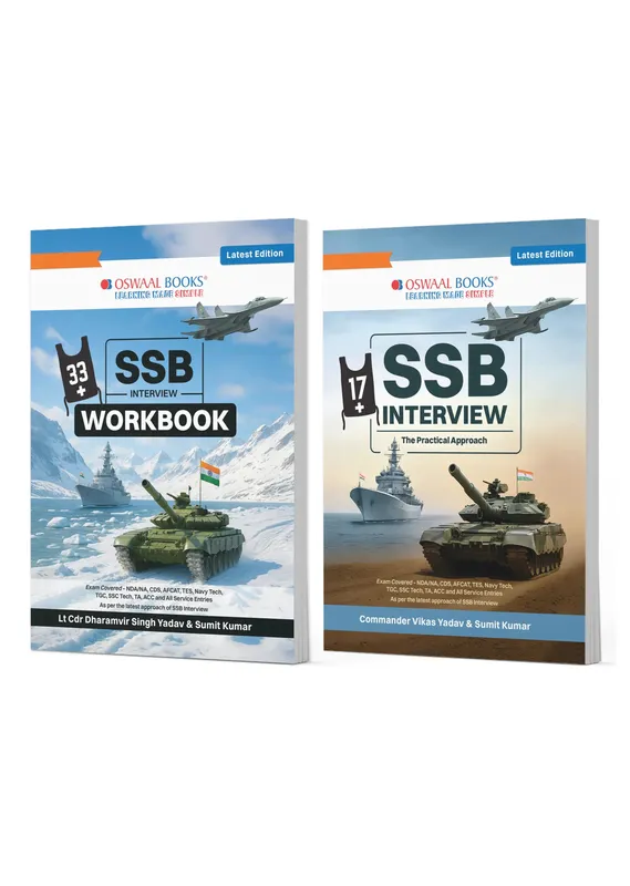 SSB Interview Set of 2 English Medium | Interview Workbook + The Practical Approach | Psychology (TAT, WAT, SRT), GTO Tasks & Personal Interview | NDA, CDS, AFCAT, TES, Navy, ACC | For 2026-27 Exams