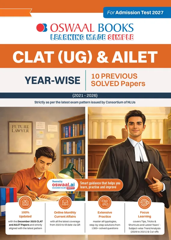 CLAT (UG) & AILET | Year-wise | 10 Previous Solved Papers | (2021-2026) | For 2027 Admission Test