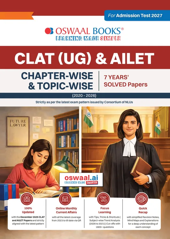 CLAT (UG) and AILET | 7 Years' Chapter-wise and Topic-wise Solved Papers | (2020 -2026) | For 2027 Admission Test
