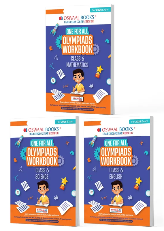 One For All Olympiad Workbook Class 6 (Set of 3 Books) Maths, Science & English For 2026 Exam