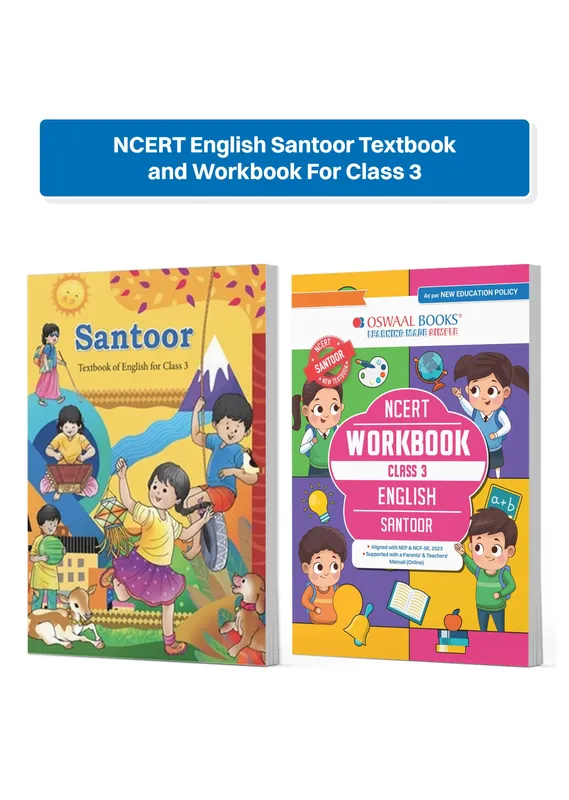 CBSE Class 3 NCERT English Santoor Textbook and Workbook For Class 3 | Updated NCERT Pattern | Includes Mind Maps & Revision notes | Teachers Manual (Set of 2 Books) Latest Edition
