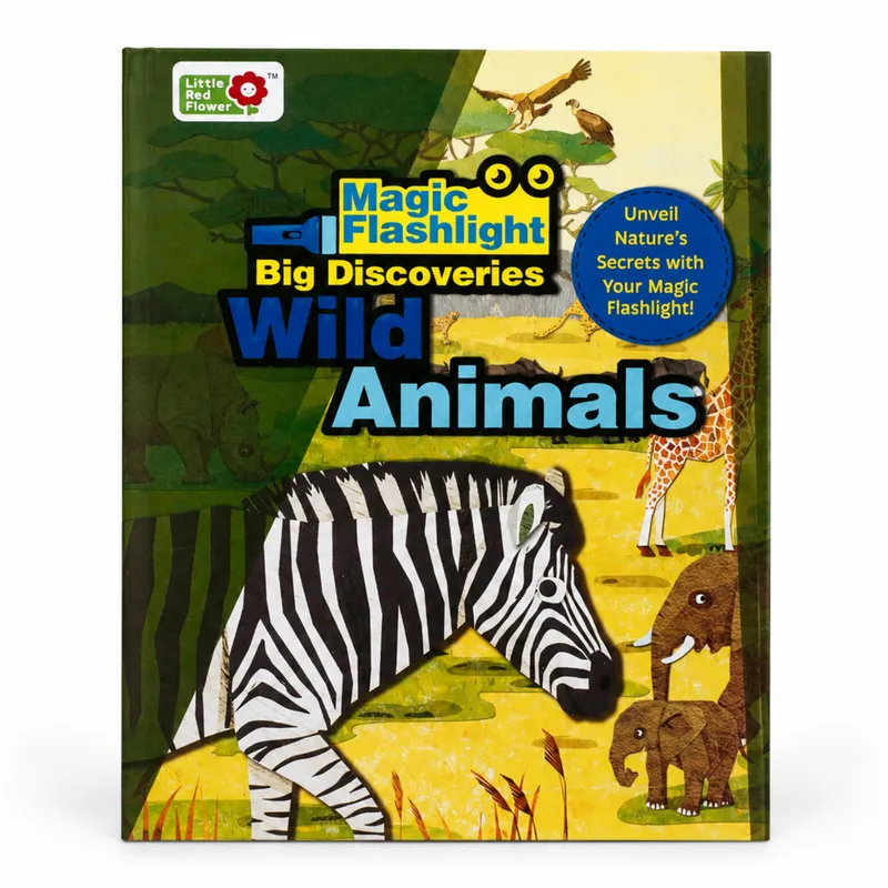 Lil Legends Magic Flashlight Big Discoveries Wild Animals for Kids | Interactive Hidden Picture Book with Reveal Card | Interesting Facts | Activity Book for Toddlers | For Age 3+