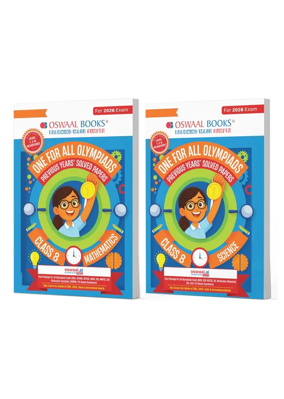 One For All Olympiad Chapter-wise Previous Years's Solved Papers, Prep-Guide Class 8 (Set of 2 Books) Maths & Science For 2026 Exam