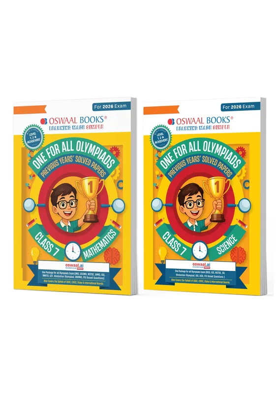 One For All Olympiad Chapter-wise Previous Years's Solved Papers, Prep-Guide Class 7 (Set of 2 Books) Maths & Science For 2026 Exam