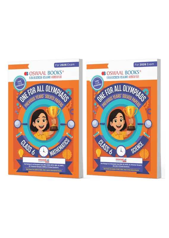 One For All Olympiad Chapter-wise Previous Years's Solved Papers, Prep-Guide Class 6 (Set of 2 Books) Maths & Science For 2026 Exam