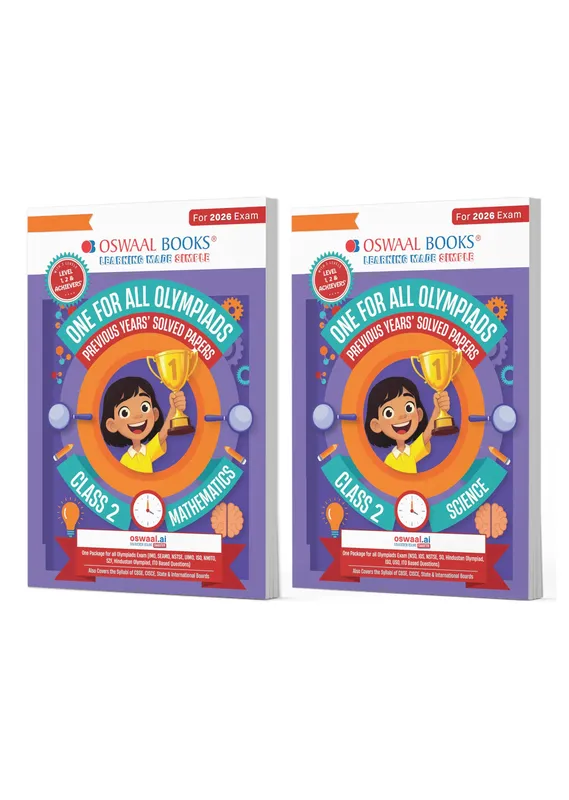 One For All Olympiad Chapter-wise Previous Years's Solved Papers, Prep-Guide Class 2 (Set of 2 Books) Maths & Science For 2026 Exam