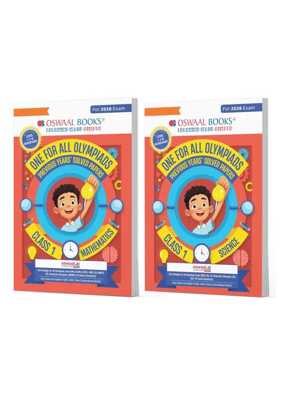 One For All Olympiad Chapter-wise Previous Years's Solved Papers, Prep-Guide Class 1 (Set of 2 Books) Maths & Science For 2026 Exam