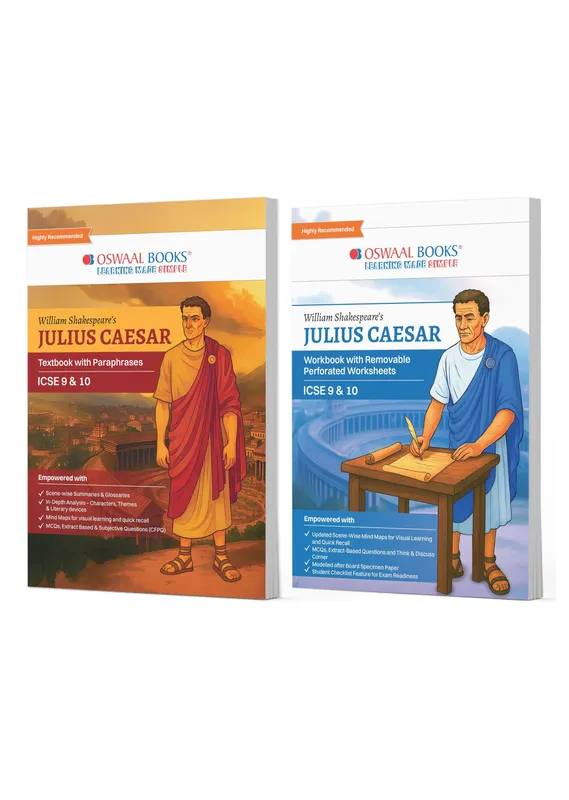 ICSE Class 9& 10 Julius Caesar Textbook With Paraphrases +Julius Caesar Workbook (Set of 2 Books) For 2026 Exam