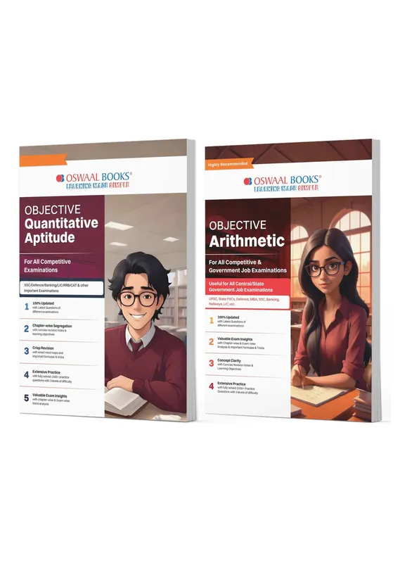 Objective Quantitative Aptitude & Arithmetic for All Competitive Exams English Medium Set of 2 | Chapter-wise & Topic-wise with 1500+ Previous Years Questions | SSC, Banking, RRB, Defence, LIC