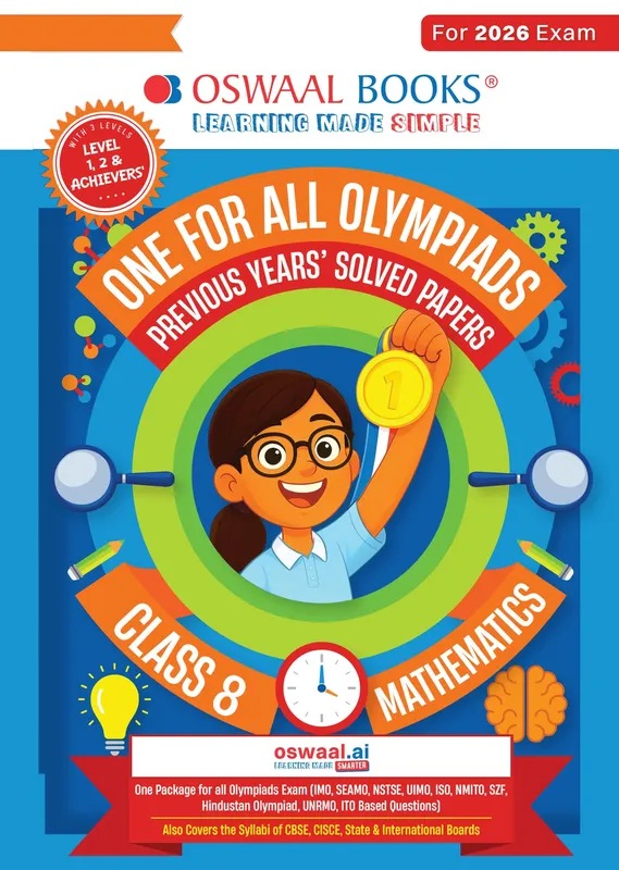 One For All Olympiads Class 8 Maths Prep-Guide Book | Chapter-wise Previous Years' Solved Papers | Questions for SOF IMO & Other Olympiad Exams 2026 | With Sample Practice Papers & Oswaal.AI