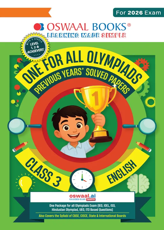 One For All Olympiads Class 3 English Prep-Guide Book | Chapter-wise Previous Years' Solved Papers | Questions for SOF IEO & Other Olympiad Exams 2026 | With Sample Practice Papers & Oswaal.AI