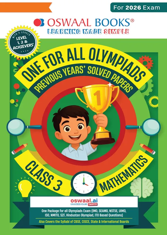 One For All Olympiads Class 3 Maths Prep-Guide Book | Chapter-wise Previous Years' Solved Papers | Questions for SOF IMO & Other Olympiad Exams 2026 | With Sample Practice Papers & Oswaal.AI