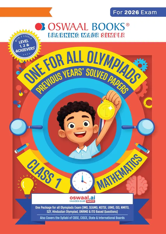 One For All Olympiads Class 1 Maths Prep-Guide Book | Chapter-wise Previous Years' Solved Papers | Questions for SOF IMO & Other Olympiad Exams 2026 | With Sample Practice Papers & Oswaal.AI