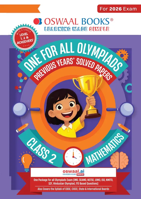 One For All Olympiads Class 2 Maths Prep-Guide Book | Chapter-wise Previous Years' Solved Papers | Questions for SOF IMO & Other Olympiad Exams 2026 | With Sample Practice Papers & Oswaal.AI