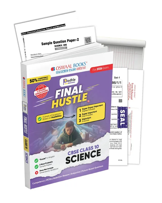 Final Hustle for CBSE Class 10 by Padhle with Board Exam Simulators - Science 2026 - Final Preparation with Super Duper Important Questions, Sample Papers, Competency, Mind Maps & Crisp Notes